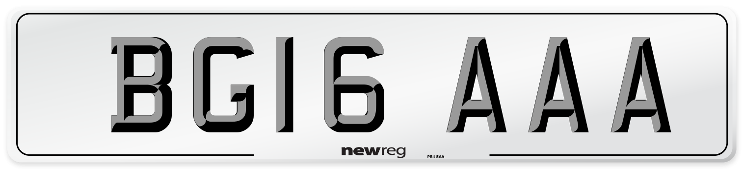 BG16 AAA Number Plate from New Reg